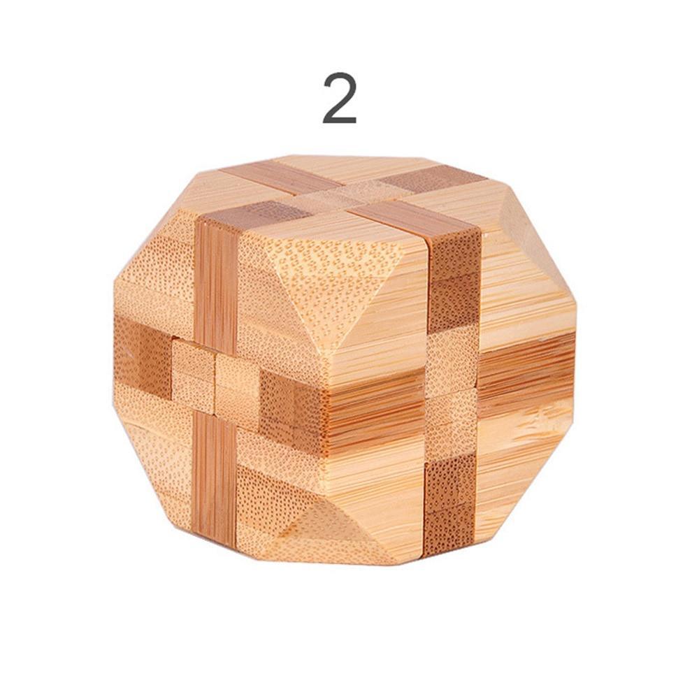 Casse-têtes 3D en bois imbriqués (12 styles) – Jeu en bambou petite taille pour adultes et enfants