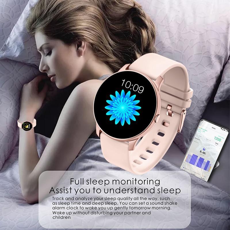 Nouvelle montre connectée étanche pour femme avec surveillance de la fréquence cardiaque, options de montre connectée santé et podomètre, bracelet connecté de suivi d'activité pour le sport et le fitness