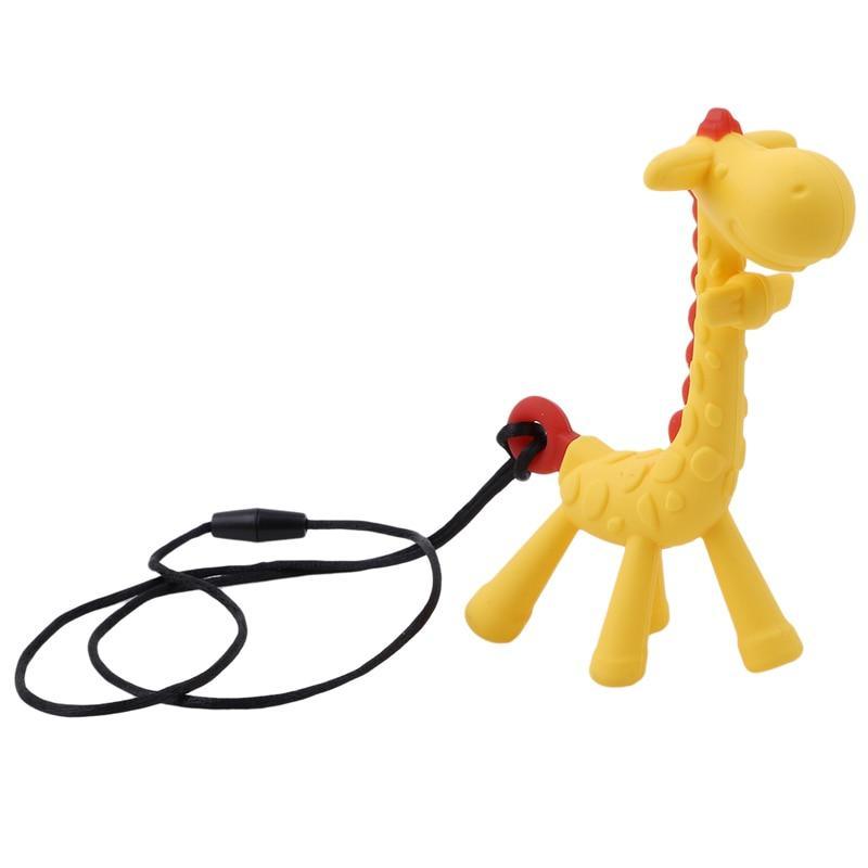 Jouet de dentition unique en silicone en forme de girafe de dessin animé pour bébé, nouveau jouet à suspendre pour l'éveil de bébé