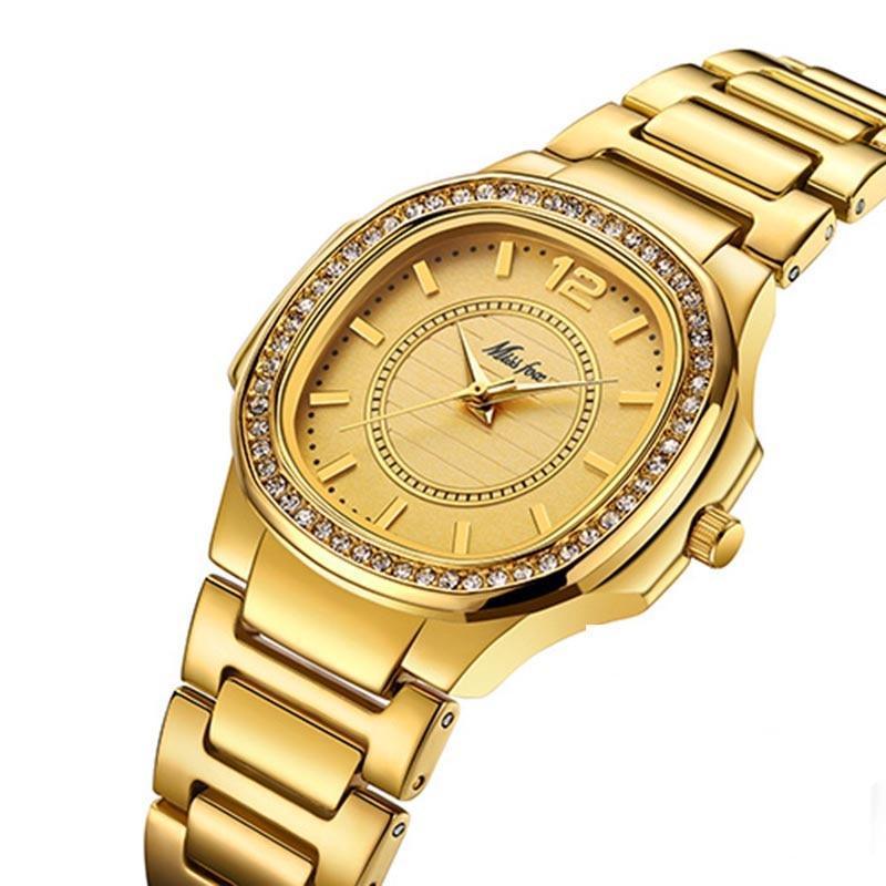 Montres pour femmes luxueuses, modernes et élégantes, style 2021, montres de créateurs pour femmes, montres de luxe à quartz avec diamants, montres-bracelets dorées, cadeaux pour femmes et filles