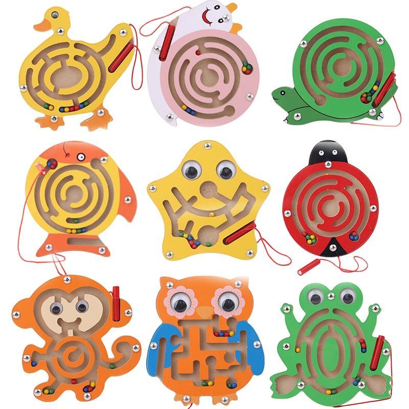 Jeu de labyrinthe magnétique pour enfants, jouet en bois pour enfants, jeu de puzzle en bois pour enfants, casse-tête éducatif précoce en bois, tableau intellectuel Stevvex