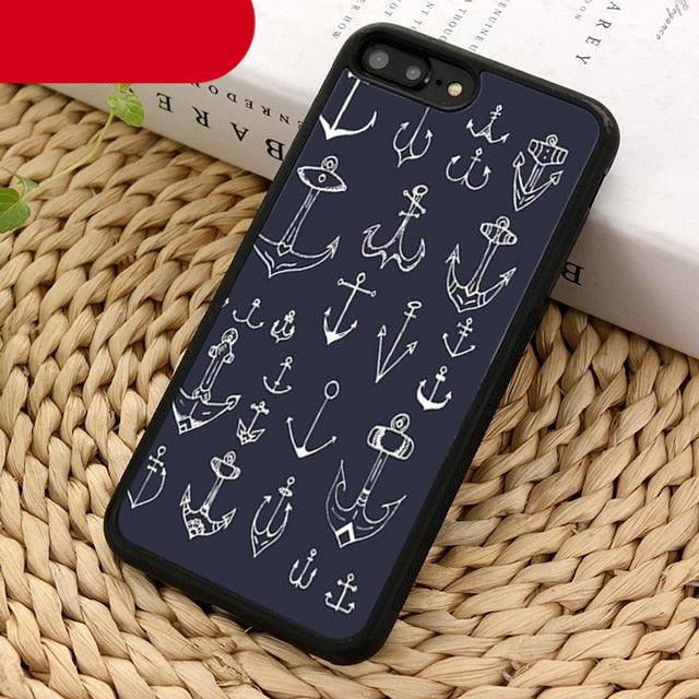 Coque de téléphone à petits ancres classiques pour Iphone 14 5 6s 7 8 Plus X Xr Xs 11 12 13 Pro Max Ultra Plus Transparent Mobile Phone Case Anchor Phone Cover