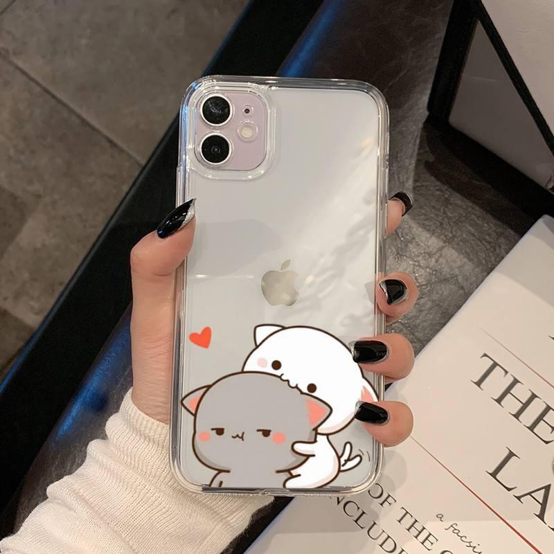 Coque de téléphone Chat pour iPhone 11 12 13 Mini Pro Xs Max 8 7 6 6s Plus X 5s Se 2020 Xr Coque en polycarbonate Imprimée Design coloré Coque de téléphone en silicone