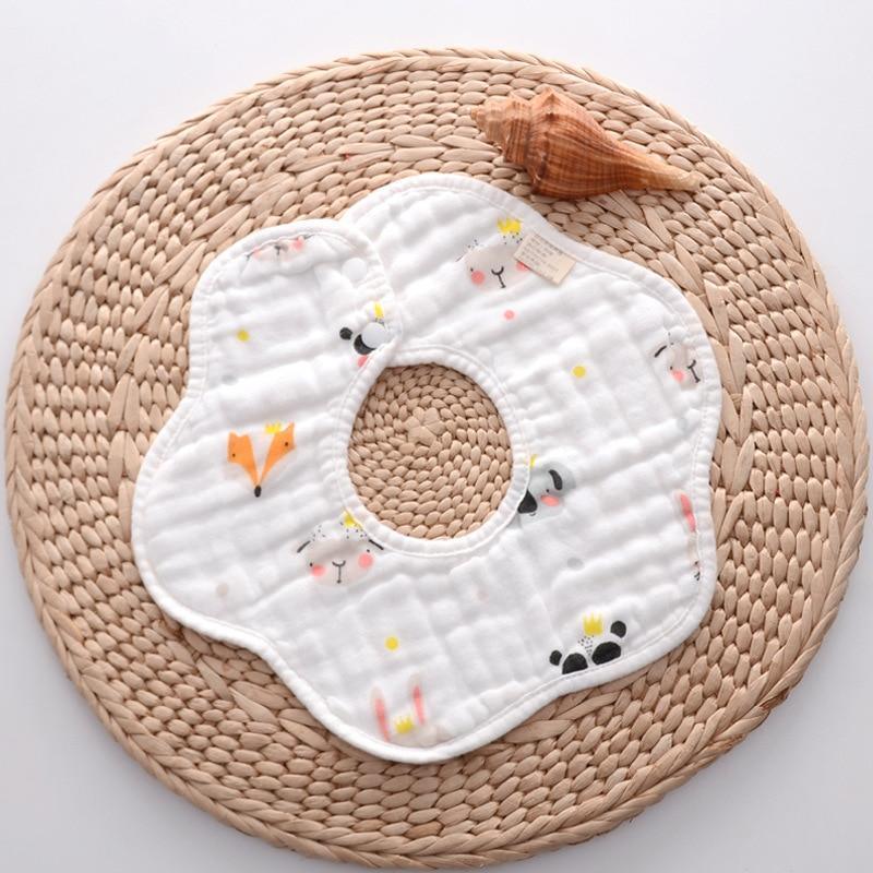 Bavoir unisexe 360° en gaze 8 épaisseurs pour bébé et enfant, serviette anti-bave pour nouveau-né et nourrisson
