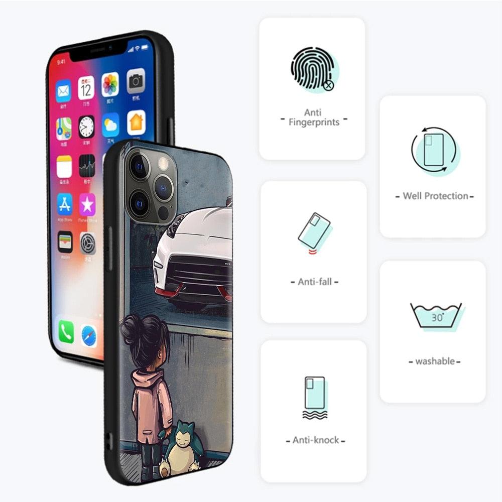 Meilleure Coque de Téléphone pour iPhone 14 11 13 12 Pro Max Mini X Xs Xr 6 6s 7 8 Plus Voiture de Sport Garçon Protection Flexible Souple Tpu Transparente