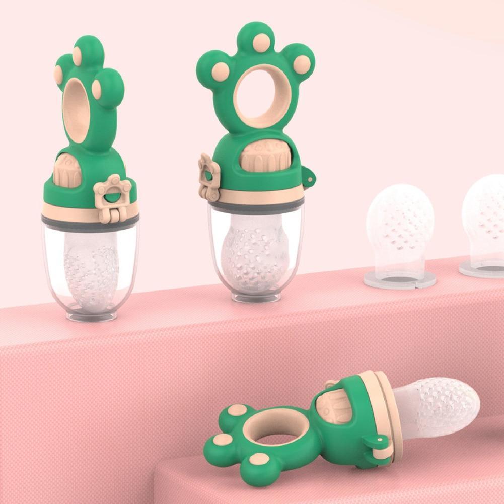 Tétine d'alimentation pour bébé avec joint rotatif moderne, antidérapante, sans BPA, sac à mordre pour aliments frais, jouet de dentition en silicone souple pour bébés et enfants