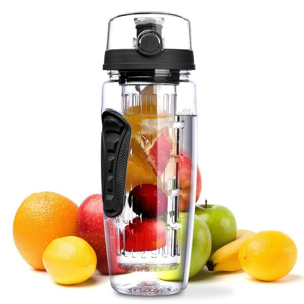 Bouteille d'eau infuseur de fruits 900 ml Shaker à jus Bouteille d'eau au citron de sport Bouteilles à boire aux fruits pour le sport Gadget pour le sport et les exercices avec un design moderne et tendance