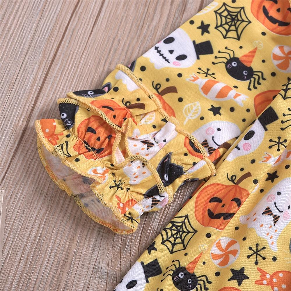 Robe moderne d'automne colorée pour bébés filles, de 1 à 6 ans, motif citrouille d'Halloween, saison automne