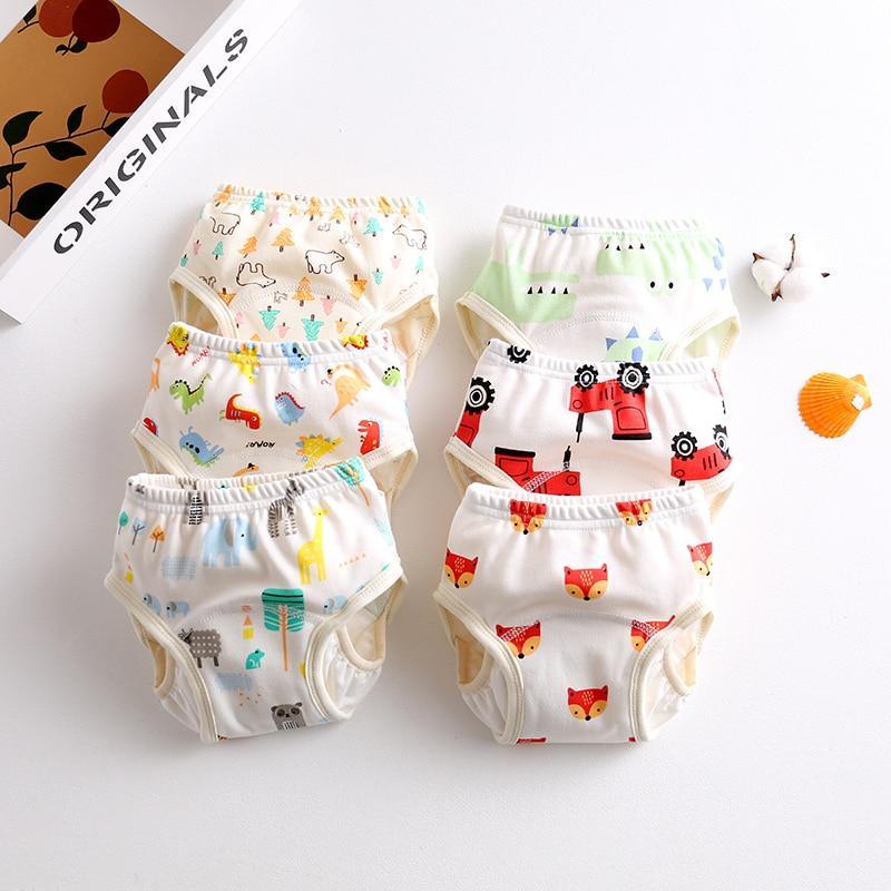 Couches lavables pour bébé à 8 couches, culotte d'apprentissage réutilisable, couche en tissu lavable, culotte imperméable avec côtés anti-fuite
