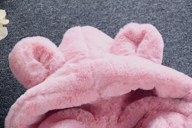 Bébé Fille Style Designer Moderne Veste à Capuche Mignonne Épaisse Chaude Douce Manteau pour Tout-Petits Pour Enfants