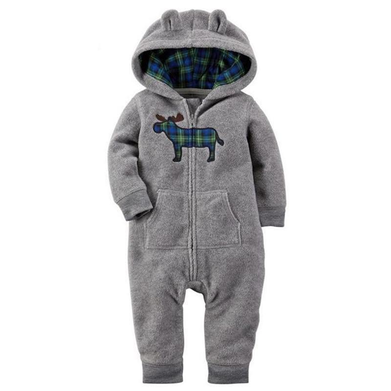 Grenouillère polaire moderne de haute qualité pour nouveau-né, barboteuse de garçon, grenouillère à capuche avec oreilles d'ours pour enfants