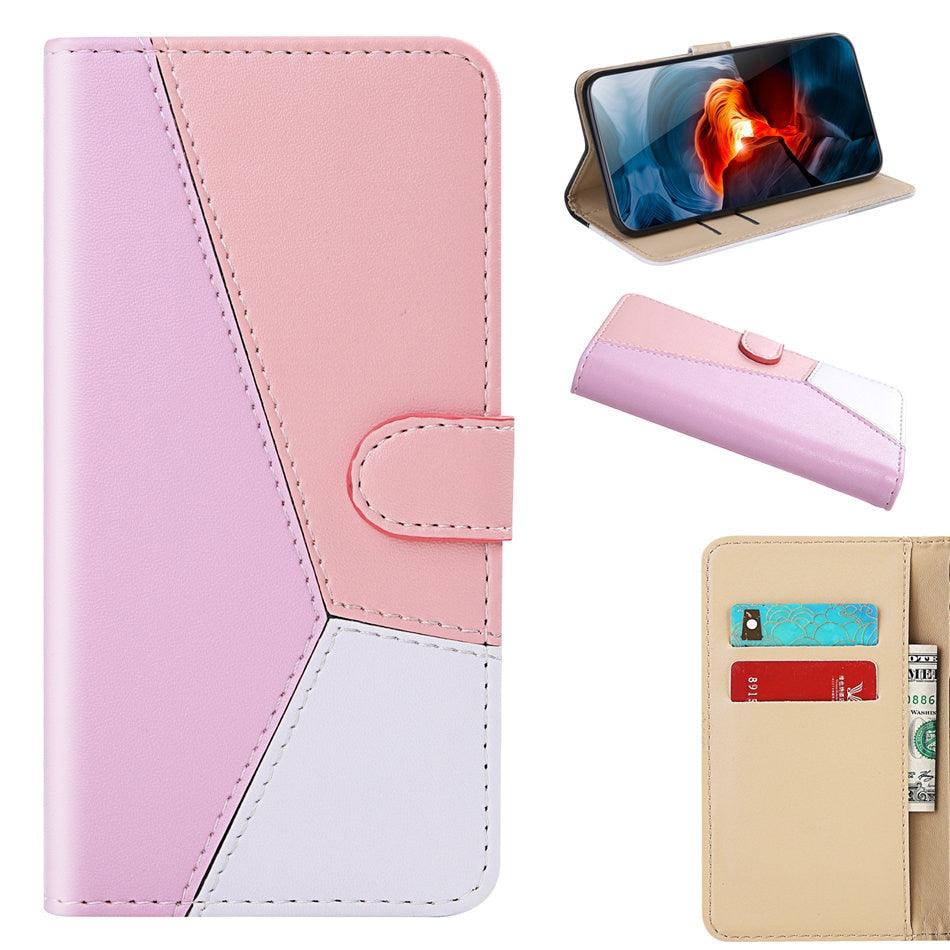 Jolie housse portefeuille antichoc en cuir PU avec béquille, fentes pour cartes, poche latérale et fermeture magnétique pour iPhone 13 12 Mini 11 Pro Max XR X XS Max 7 8 6 6S Plus 5 5S SE Étui portefeuille avec porte-cartes coloré