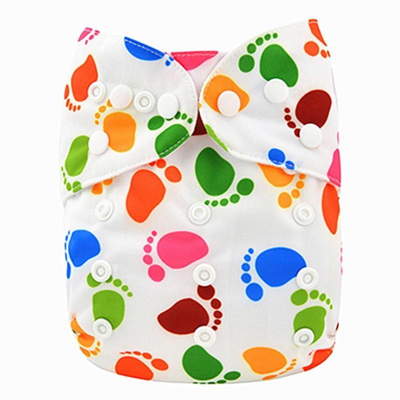 Couche en tissu imprimée moderne pour bébé, réutilisable, ajustable, lavable, pour bébés garçons et bébés filles, style élégant.