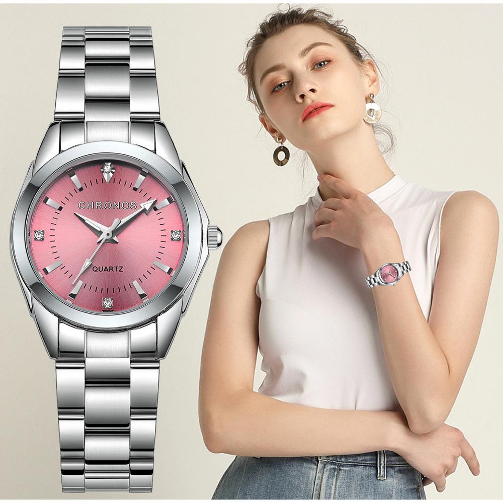 Nouvelles Montres Quartz de Luxe STEVVEX pour Femmes, en Acier Inoxydable et Strass, Montre d'Affaires pour Dames avec Mouvement à Quartz Japonais pour Femmes et Filles