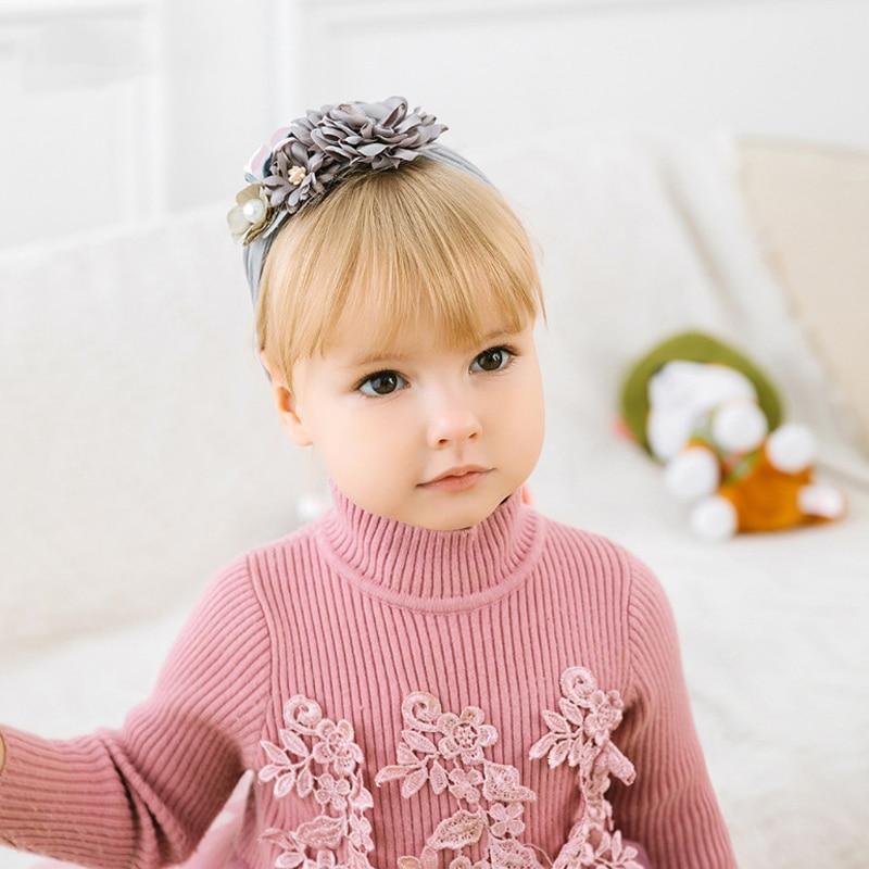 Bandeaux à fleurs faits à la main pour bébés filles, en nylon élastique, accessoires de cheveux pour bébés filles