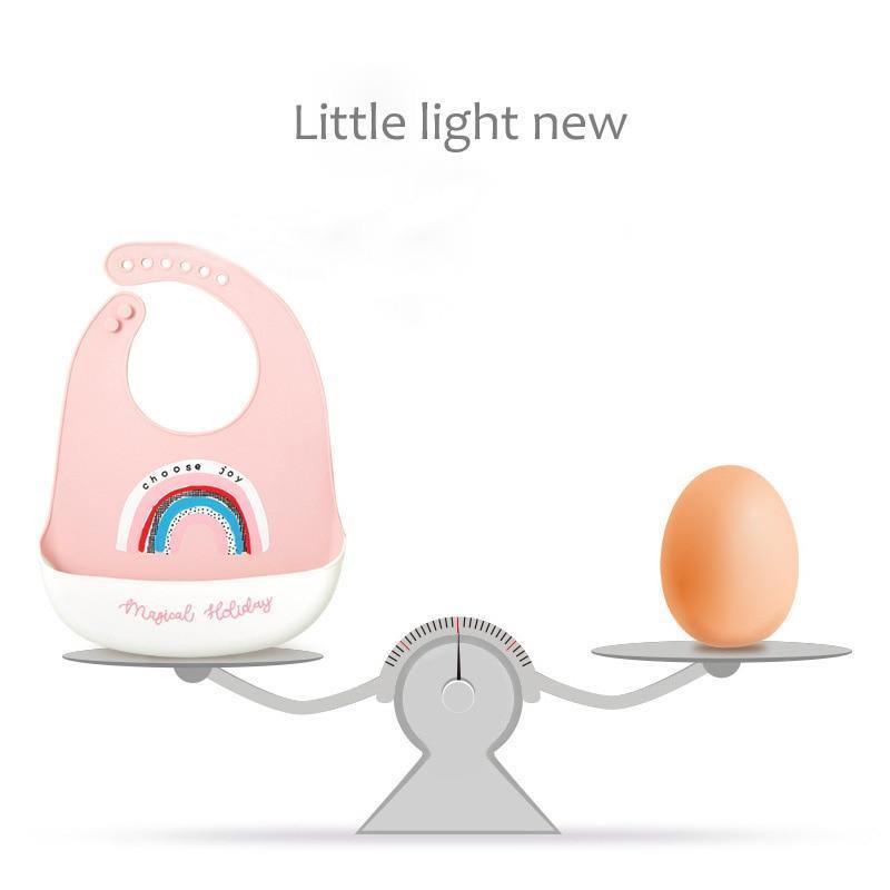 Bavette Bébé en Silicone Alimentaire Étanche pour Nouveau-né Garçon Fille Serviette d'Alimentation Chiffon Rot pour Enfants