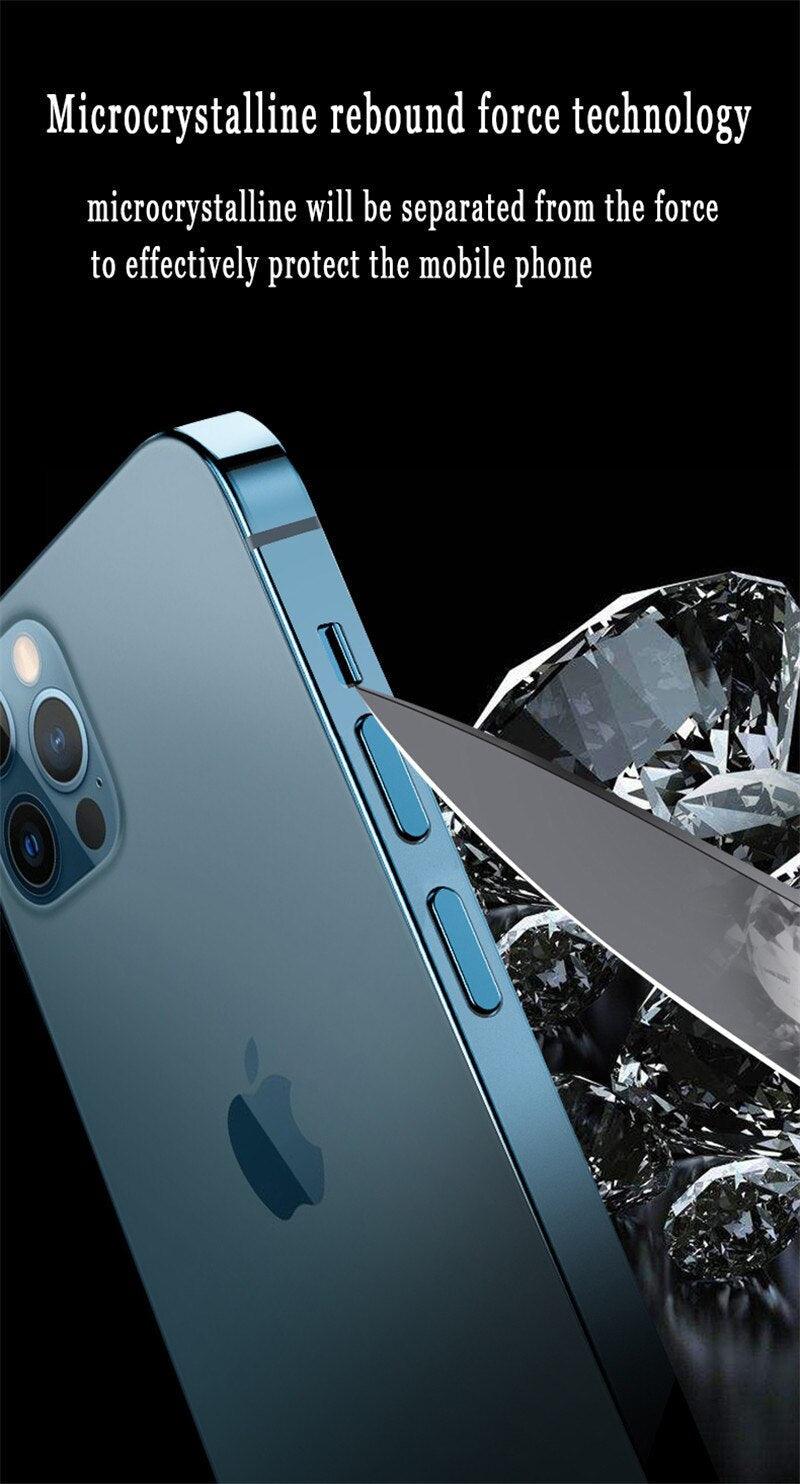 Film de protection de contour 2 pièces pour iPhone 14 13 Pro Max 11Pro XR XS, film latéral de téléphone transparent HD, protection latérale ultra-fine en verre trempé pour iPhone