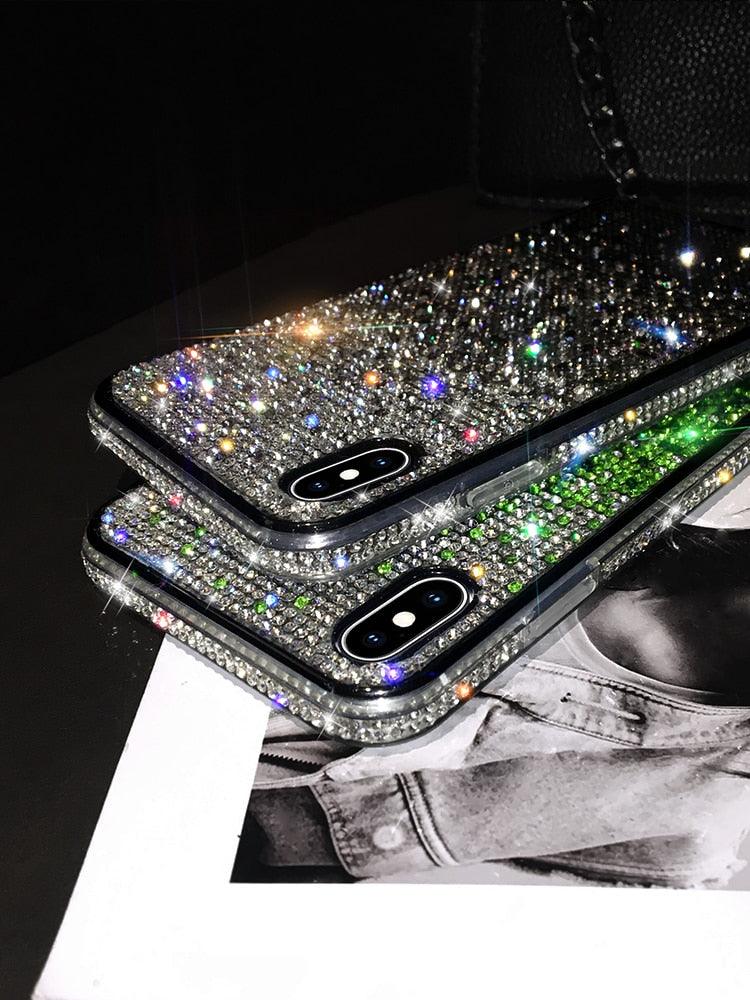Coque de téléphone de luxe à paillettes scintillantes pour iPhone 14 13 12 11 Pro Max X Xr Xs 7 8 Plus, housse de protection tendance à paillettes étincelantes et strass avec étui souple pour iPhone