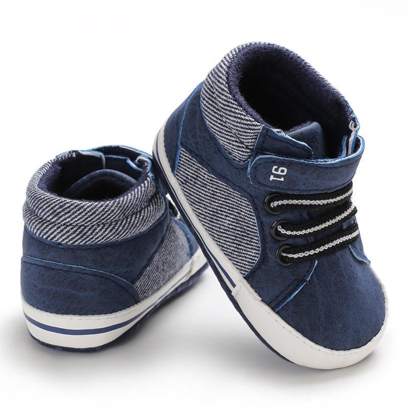 Chaussures à semelle souple pour nouveau-nés (0-18 mois), bottines à lacets pour garçons, baskets, cadeau idéal pour bébé