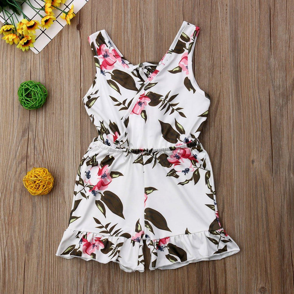 Vêtements de fille de luxe modernes pour enfants, bébés filles, combinaison florale, grenouillère sans manches, ensemble de vêtements, robe pour filles au design floral moderne d'été