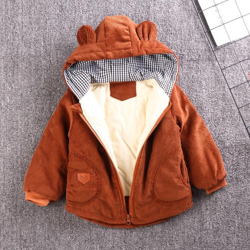 Manteau d'hiver chaud en coton pour bébés, vêtements d'extérieur pour enfants, veste pour nouveau-nés, vêtements pour garçons et filles, motif ours, pour la saison automne et hiver