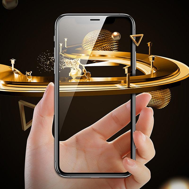 Film de protection d'écran en verre trempé 100D avec bords incurvés pour iPhone 7 8 6 6S Plus 11 12 Pro Max Mini iPhone X XR XS Max, couverture complète, HD 9H