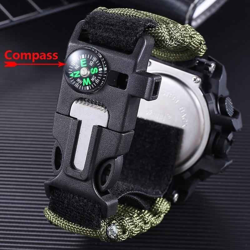 Montre de survie militaire pour homme avec boussole/sifflet/grattoir/étanche 30M, style G pour hommes, montre de sport antichoc Relogio Masculino