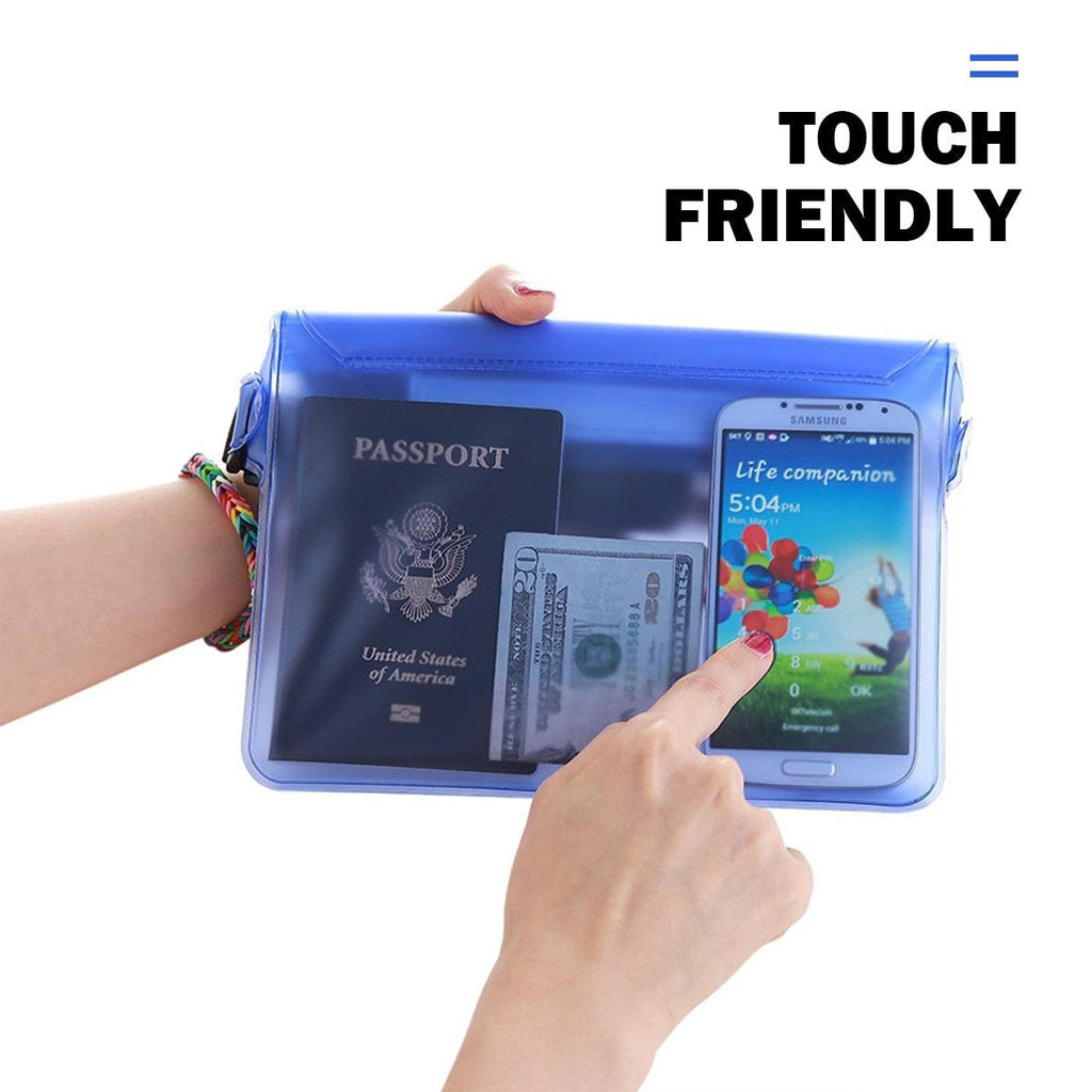 Sac de natation étanche 3 couches Sac de plage de plongée étanche à l'eau Sac de taille pour téléphone portable sous-marin Étui étanche avec ceinture réglable Étui confortable pour téléphone