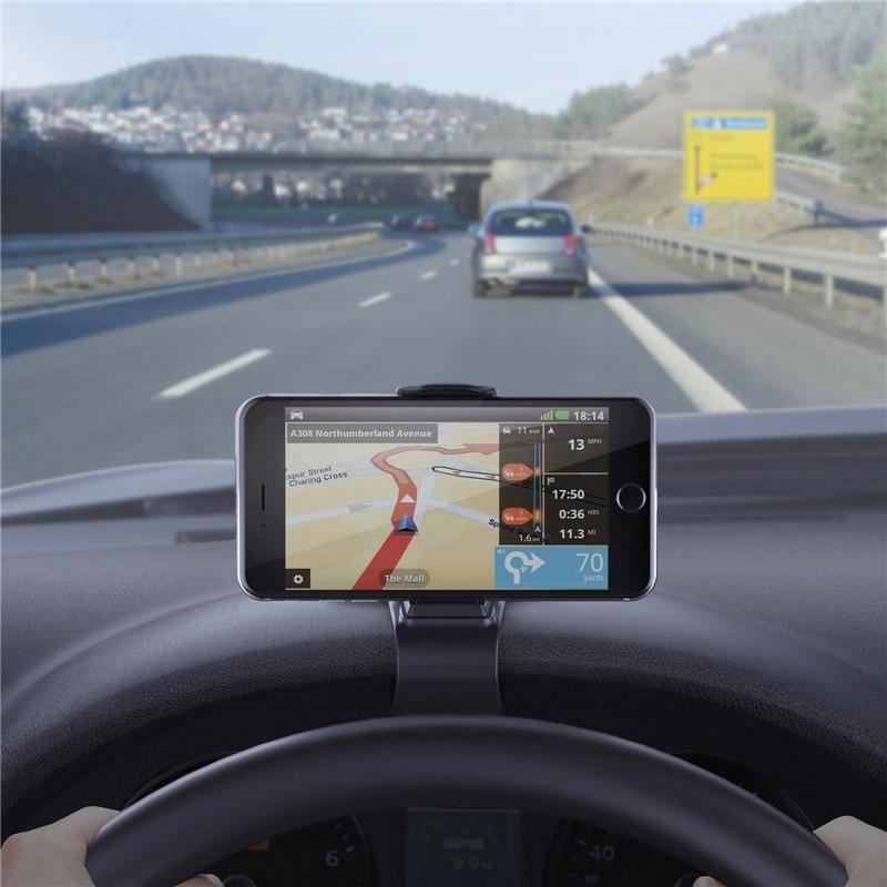 Support de téléphone de voiture noir solide et réglable, jusqu'à 6,5 pouces, pour téléphone portable