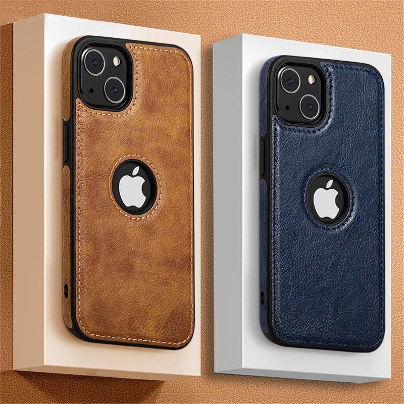 Coque de téléphone en cuir ultra-mince pour iPhone 13 Pro Max 12 Pro Max 14, housse de protection souple antichoc, étui arrière de protection antichoc pour appareil photo et écran en cuir PU pour iPhone