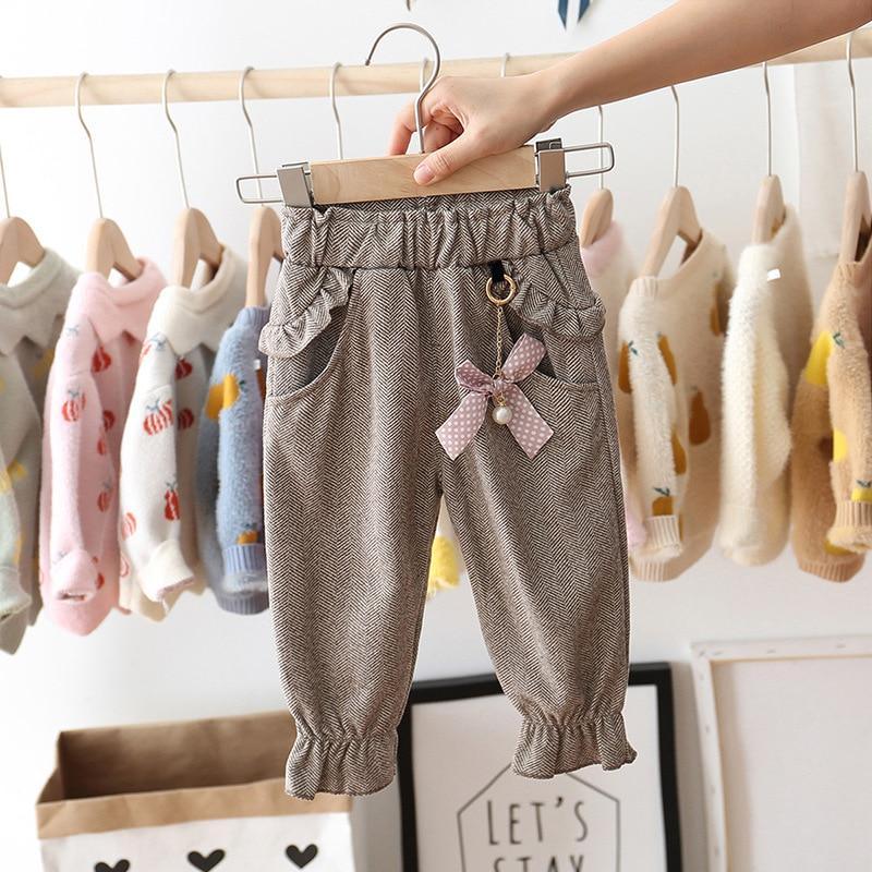 Vêtements bébé fille pantalon à pois nœud volants pantalon décontracté pantalon long princesse fille vêtements enfants