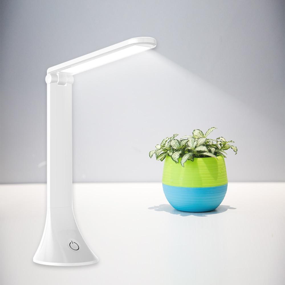 Lampe de table tactile LED STEVVEX pliable alimentée par USB, intensité variable, lampe de bureau LED avec protection oculaire, lampe de lecture pour étudiant, lampe de bureau (blanc)