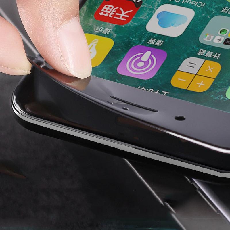 Verre trempé incurvé 9D à couverture complète pour iPhone 7 8 Plus avec bord souple, protection d'écran en verre trempé pour iPhone 7 8 6 6S Plus Film de protection d'écran en verre trempé