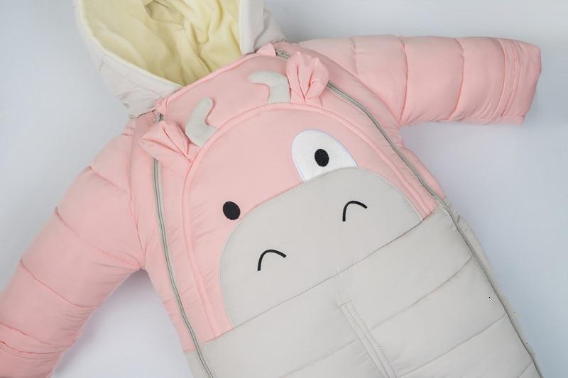 Barboteuse bébé d'hiver mignonne motif veau, veste de neige pour nourrisson, combinaison épaisse, manteau pour enfants au design moderne et intéressant
