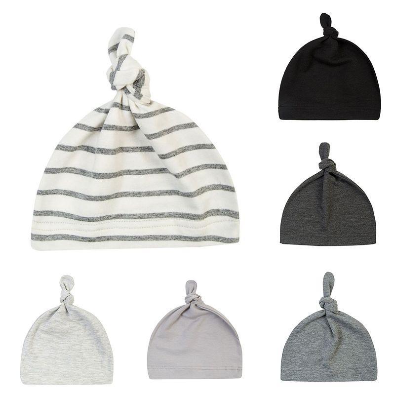 Bébé Nœud Coton Chapeau Printemps Automne Tout-petit Bonnet Casquette Hiver Chaud Couleur Unie Chapeau Enfant