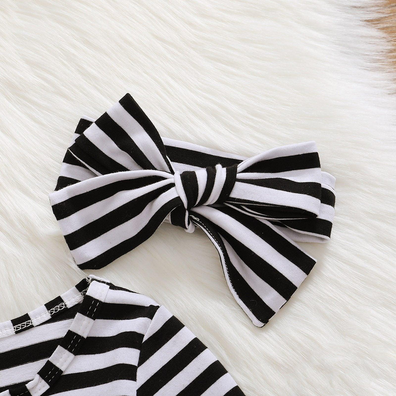 Bébé Filles Noël Père Noël Robe Rayée Imprimée + Bandeau Tenue de Princesse de Fête Excellent Look