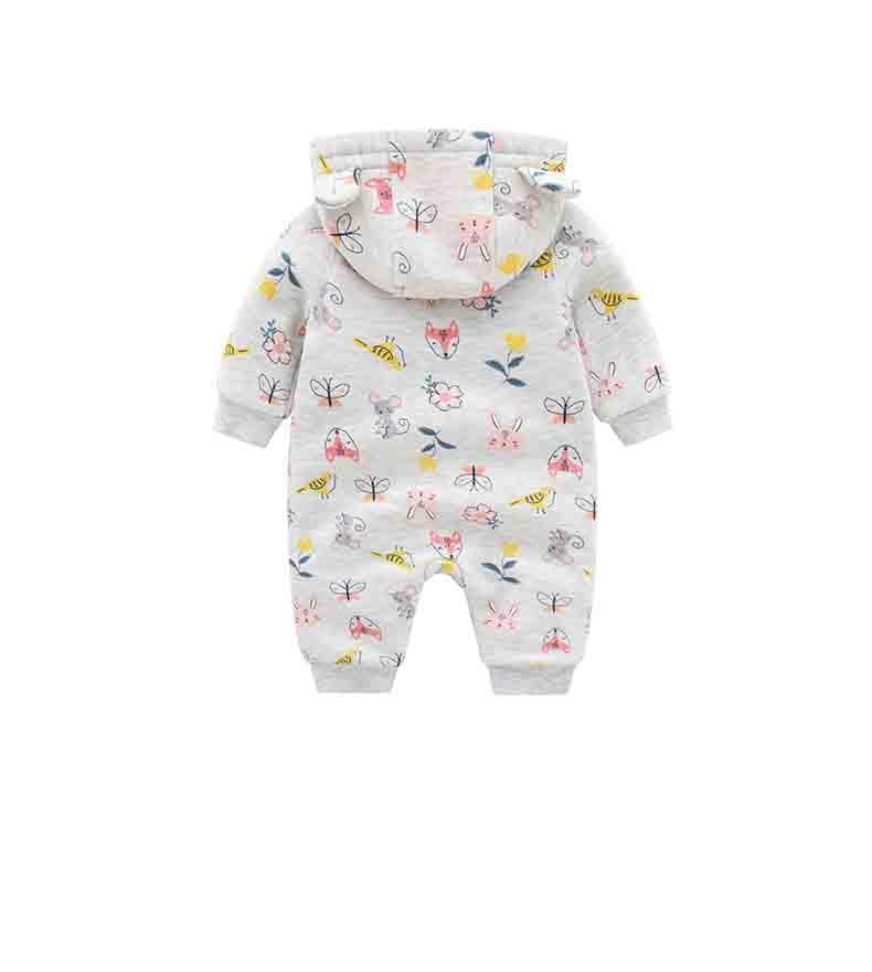 Grenouillères à manches longues et à capuche zippée pour bébé, combinaisons et barboteuses pour garçons et filles pour la saison automne-hiver