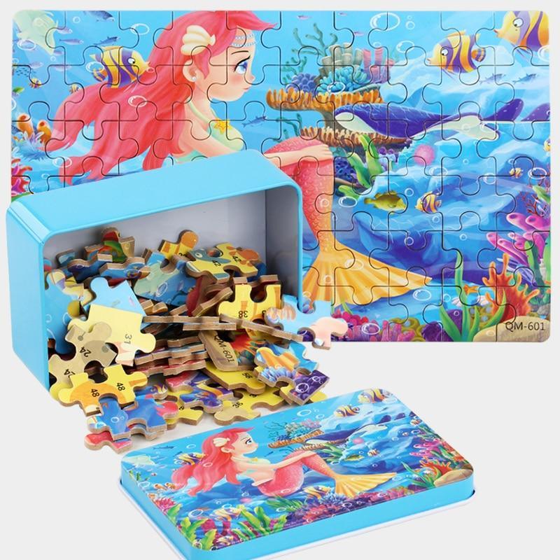 Nouveau Puzzle en Bois de 60 Pièces, Jouet pour Enfants, Puzzles en Bois d'Animaux de Dessin Animé, Jouets d'Apprentissage Éducatifs Précoces pour Enfants