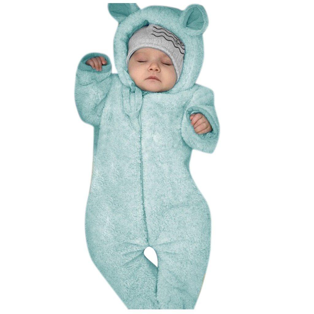 Nouvelle Tendance Hiver Combinaison Bébé Chaude Nouveau-né Garçon Solide Capuche Bébé Barboteuse Manteau Chaud Combinaison Polaire Vêtements d'Extérieur pour Garçons et Filles
