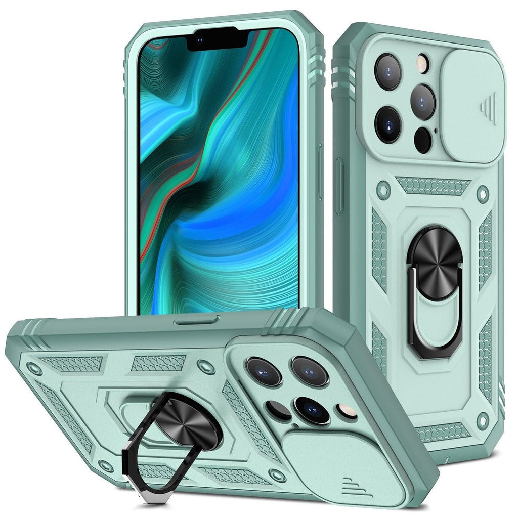 Coque de protection multifonctionnelle robuste avant et arrière antichoc pour iPhone 13 12 11 Pro Max X Max 8 Plus avec béquille rotative pour appareil photo, coque antichoc robuste