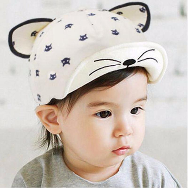 Chapeaux de soleil de plage mignons pour bébés filles/garçons avec casquette snapback réglable pour enfants, tendance moderne avec oreilles mignonnes