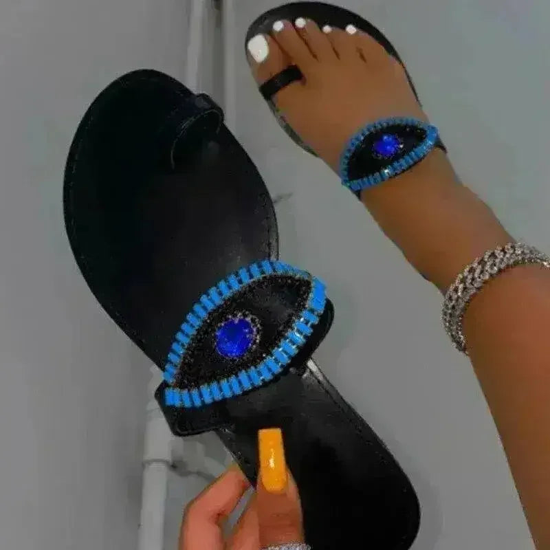Mules plates mode femme bout rond à strass
