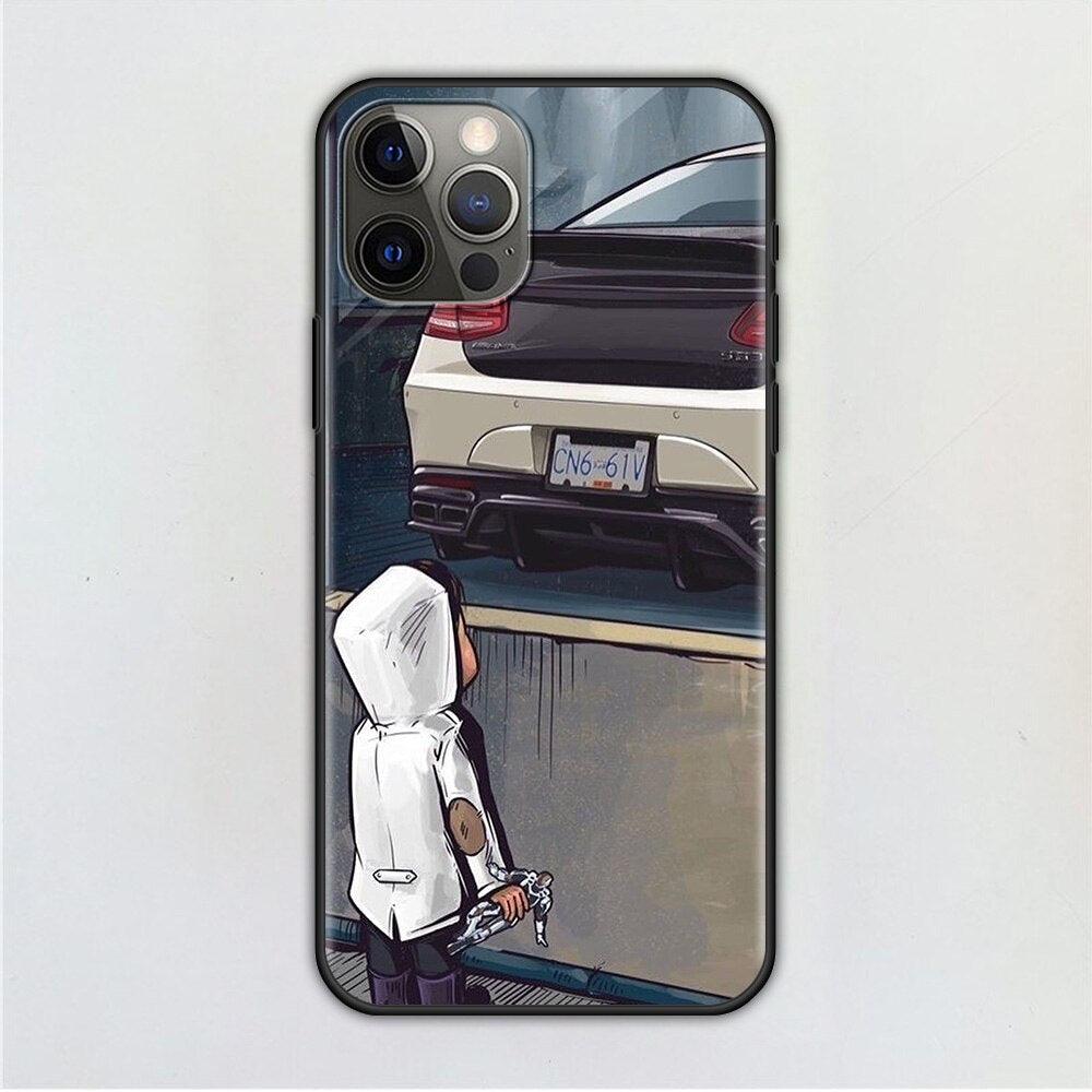 Meilleure Coque de Téléphone pour iPhone 14 11 13 12 Pro Max Mini X Xs Xr 6 6s 7 8 Plus Voiture de Sport Garçon Protection Flexible Souple Tpu Transparente