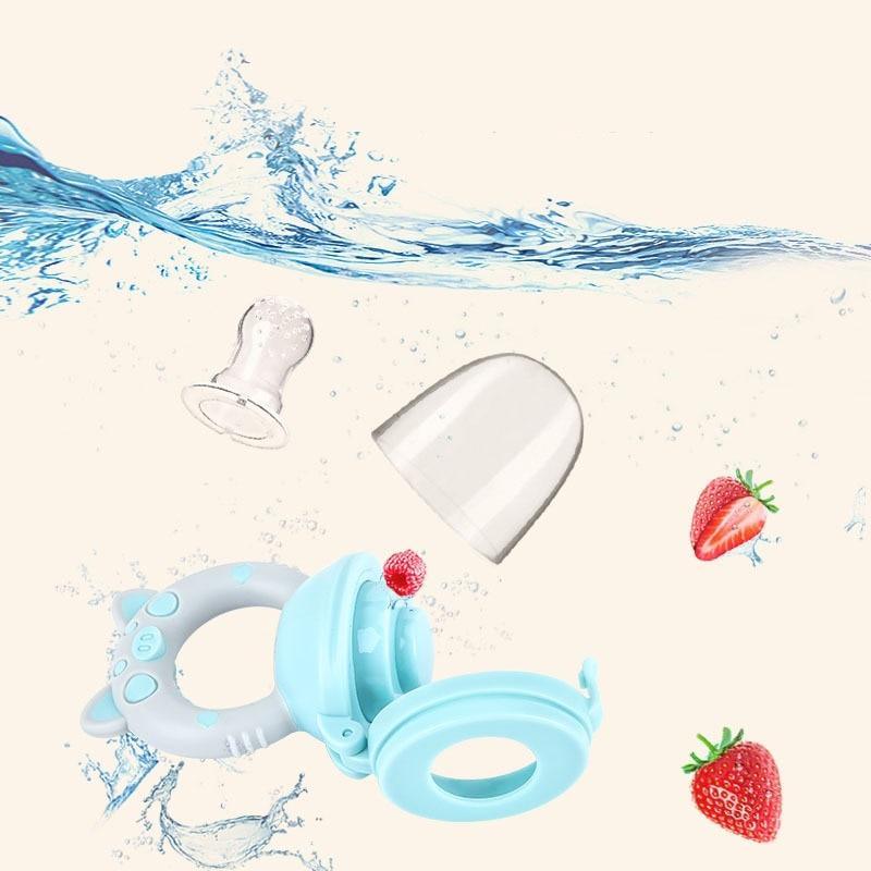 Sucette Distributrice Bébé en Silicone Animaux Dessin Animé Tétine pour Nourrisson Support Grignoteur Fruits Nouveau-né Sucette Silicone Embout Tétine