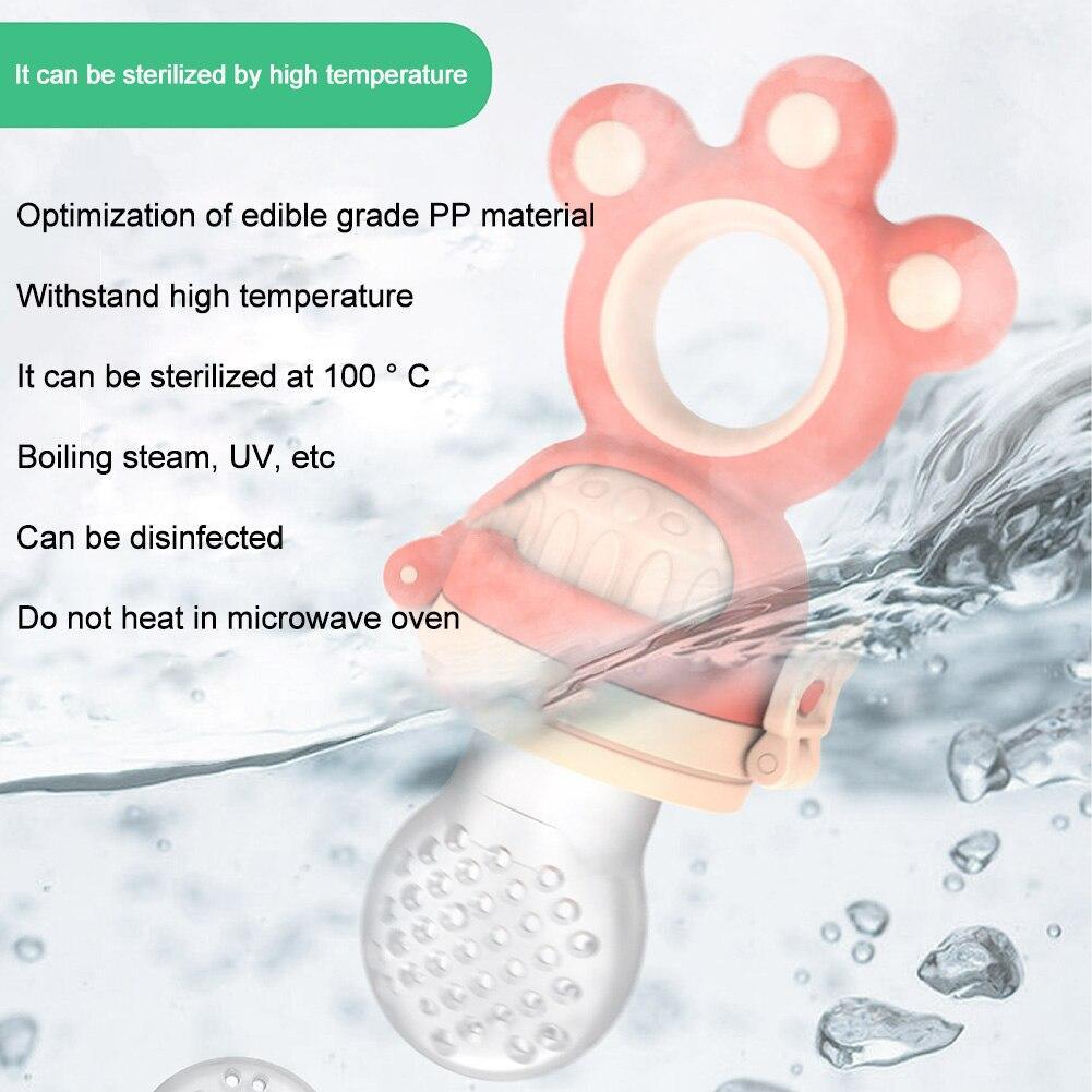 Tétine d'alimentation pour bébé avec joint rotatif moderne, antidérapante, sans BPA, sac à mordre pour aliments frais, jouet de dentition en silicone souple pour bébés et enfants