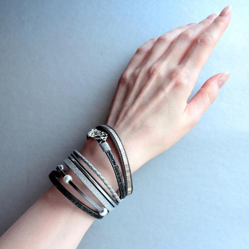 Bracelets en cuir avec breloques perles motif arbre de vie, faits à la main, modernes et luxueux, pour femmes et hommes