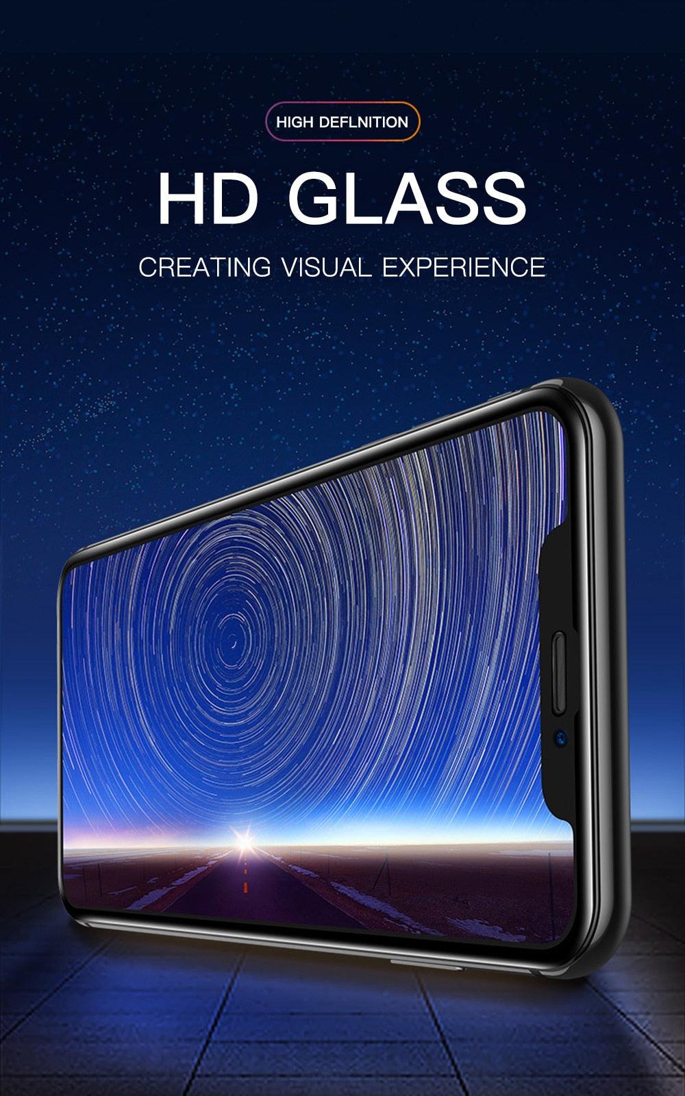 Verre trempé 20D pleine couverture pour iPhone 11 12 13 mini Pro X XR XS Max, protecteur d'écran pour iPhone 6 7 8 Plus SE, Film de protection HD transparent, installation facile, cadre, dureté 9H, sans bulles, anti-rayures et anti-traces de doigts