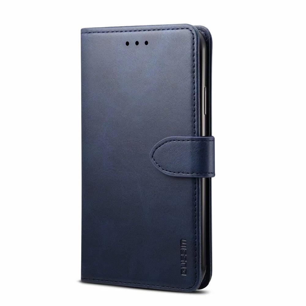 Étui à Rabat Magnétique en Cuir Rouge de Luxe pour iPhone 14 12 13 11 11 Pro Max XR XS Max X, Housse Portefeuille pour iPhone avec Emplacements pour Cartes, Béquille et Boucle Magnétique