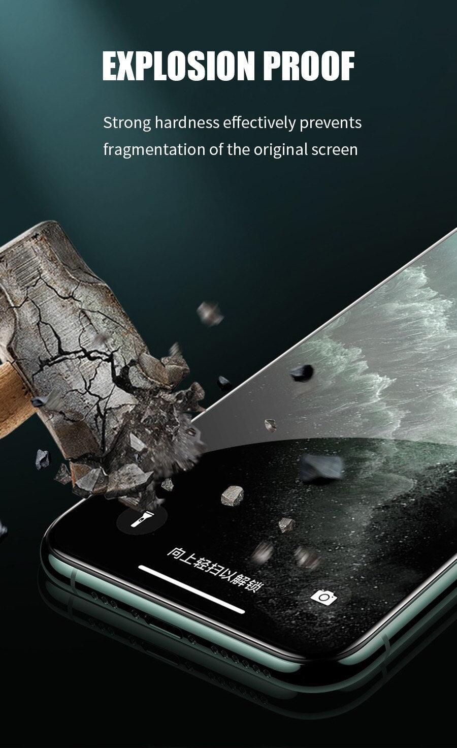 Verre Trempé Incurvé 5D 9H pour iPhone X XR XS 11 12 13 14 Pro Max 6 6S 7 8 Plus SE Mini Film de Protection d'écran Complet Dureté 9H Sans Bulles Installation Facile Film Protecteur d'écran