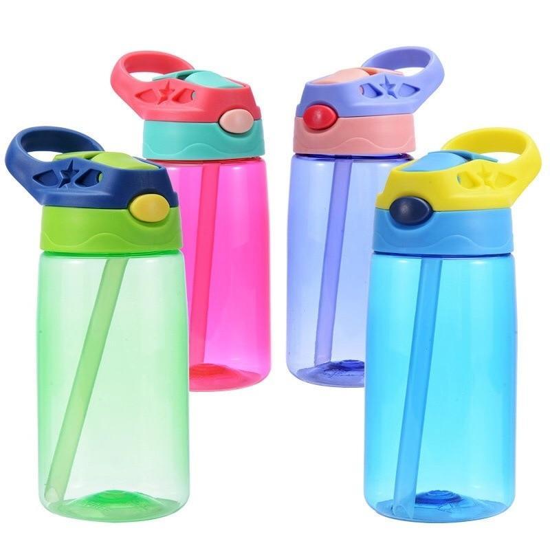 Gourde pour enfants 480ML Tasse d'alimentation créative et sûre pour bébé avec pailles Bouteilles d'eau étanches Tasses portables pour enfants en plein air